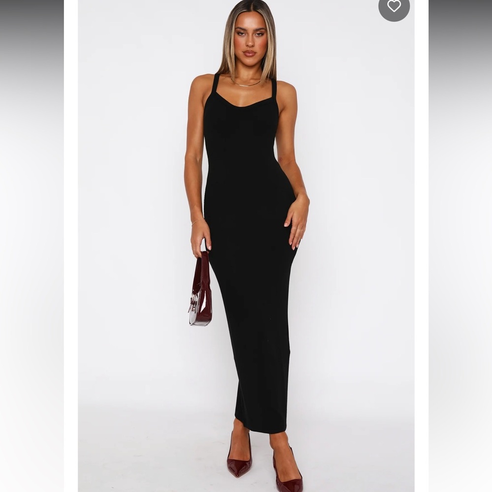 NWT White Fox Black Ribbed Maxi Dress